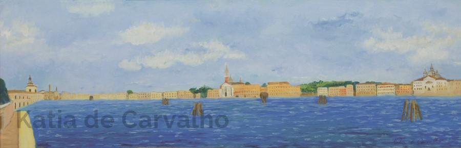 5) oil cotton san giorgio maggiore and the giudecca 66x22 cm (2004) 